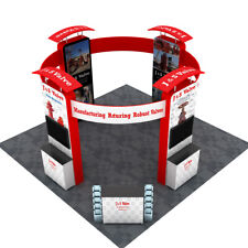 20ft Portable Trade Show Display Booth Exhibition With Counters Lights Tv Mount