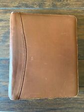 Brown Cognac Leather Franklin Quest Binder Planner Cover Notebook 11x9 For 85x5