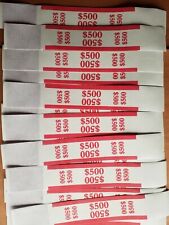 100 Self Sealing Red 500 Straps Currency Bands For Cash Money Bank Bill