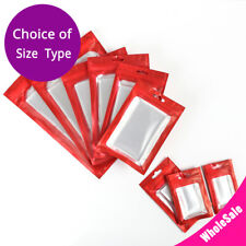 Multi Size Matte Red Mylar Flat Zip Lock Pouch Bag For Storage With Window R10
