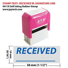 Received W Signature Line 4911r Self Inking Rubber Stamp Blue Ink