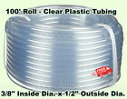 Clear Plastic Tubing 100 Roll 38 Inside Dia. X 12 Outside Dia Flexible