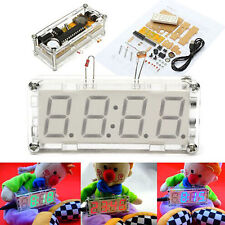 Diy Kit Blue Led Electronic Clock Microcontroller Digital Clock Time Thermometer