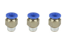 3x Temco Pneumatic Air Quick Push To Connect Fitting 18 Npt To 14 Hose Od