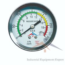 Air Compressor Pressure Hydraulic Gauge 2 Face Back Mount 14 Npt 0 300 Psi