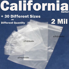 Clear 2 Mil Zip Seal Lock Able Bags Reclosable Poly Plastic Reusable Baggies