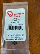 Vermont Gage 102 Class Zz Pin Gage Qty1 Brand New