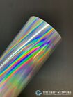 Glossy Rainbow Silver Holographic Adhesive Vinyl - Oil Slick - Multiple Sizes