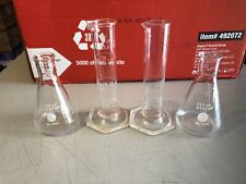 Lot Of 2 Pyrex 125 Ml Beakers 2 Exax 50 Ml Glass Graduated Cylinders Chemistry