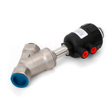 1 Nc Single Acting Pneumatic Air Actuated Angle Seat Valve Stainless Steel