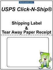 200 Usps Click N Ship With Tear Off Receipt Half Sheet Label Receipt Paper