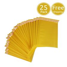 Pack Of 25 Pieces 7 X 9 Inches Yellow Kraft Paper Bubble Padded Mailer Envelopes
