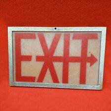Vintage Metal Exit Light Sign Cover Commercial Man Cave Bar Decor Right Arrow