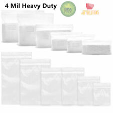 Clear 4 Mil Heavy Duty Reclosable Zip Plastic Lock Poly Bags Jewelry Zipper Bags