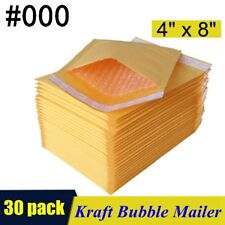 30pcs 000 4x8 Kraft Bubble Mailers Padded Self Seal Shipping Bags Envelopes