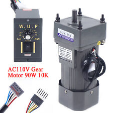 Ac Gear Motor 90w 110v High Torque Electric Variable Reducer Speed Controller Us