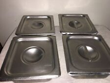 Lot Of 4 Restaurant Pan Lot With Lids 16th Size 6 38 X 6 78 X 2 12 Inches Dp