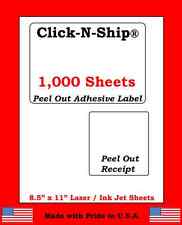 1000 Laser Ink Jet Labels Click N Ship With Peel Off Receipt Perfect For Usps