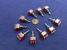 10 Pieces Momentary Mini Toggle Switch On Off On 6 Pin 12vdc Dpdt 14 A5