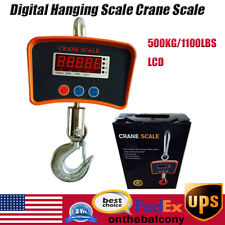1000lb Digital Crane Scale Heavy Duty Industrial Hanging Weight Measure 500kg Us