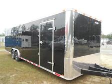 New 2022 85 X 28 85x28 Black Enclosed Race Cargo Car Hauler Trailer Loaded