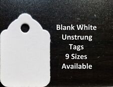 Blank White Merchandise Price Tags Retail Jewelry Large Small No String Unstrung