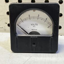 Weston Electrical Instruments Corp Voltmeter 1302 A C 3 X 3 1 8 Vintage