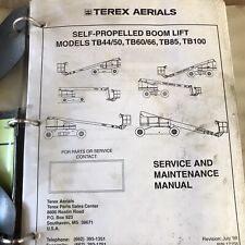 Terex Arials Tb4450 Tb6066 Tb85 Tb100 Self Propelled Lift Service Manual