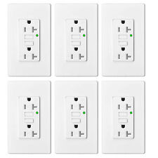 Self Test Gfci Outlet 20 Amp Electrical Duplex Receptacle Tr Wr Withwall Plate 6pk