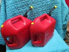 Two Blitz 5 Gallon Gas Cans Vented With Yellow Cap