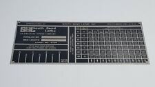 South Bend Lathe Heavy 10l Thread Threading Plate Tag Chart No 6752r