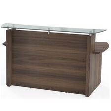 Modern Reception Desk Office With Glass Top Counter Receptionist Station 72 W