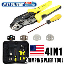 4 In 1 Professional Wire Crimper Pliers Terminal Ratcheting Crimping Tool Kit