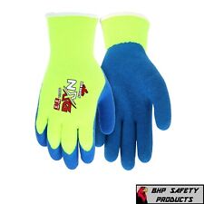 Mcr Safety Nxg Hi Vis Insulated Winter Work Gloves Latex Dipped Palm Blueyellow