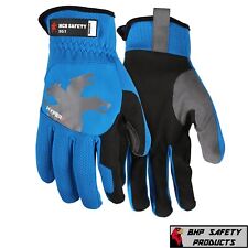 Mechanics Work Gloves Handyman Synthetic Leather Grip Washable Hyperfit Blue