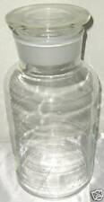 Glass Lab Reagent Bottle Wide Mouth 250 Ml 8 Oz Clear With Ground Stopper New