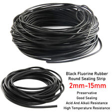 Black Fluorine Rubber Solid Round Sealing Strip O Ring Seal Cord Dia 2mm 15mm