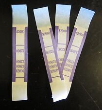 100 Self Sealing Purple 2000 Currency Straps Money Bill Bands Pmc Brand Band