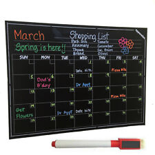 16x12 Dry Erase Magnetic Refrigerator Calendar Message Flexible Black Board Us