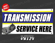 4x2 Transmission Service Banner Auto Repair Revbuild Open Sign Display Tranny