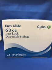 50 Easy Glide 60cc 60ml Luer Lock Disposable Syringes No Needle Sterile