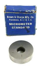 Brown Amp Sharpe 1 Micrometer Standard 1 Inch Round Circle Original Box Vintage