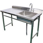 Stainless Steel Catering Sink Commercial Kitchen Wash Basin Sinks Table Waste