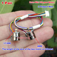 2pcs Miniature Mini Stepper Motor 8mm 2 Phase 4 Wire Micro Withmetal Copper Gear
