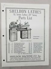 Sheldon Lathes Xl Series Lathe 10 Inch Swing Parts List Manual