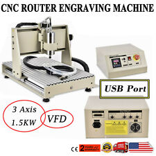 3 Axis Usb Cnc Router Machine 6040 Woodworking Engraving Drill Milling 1500w Rc