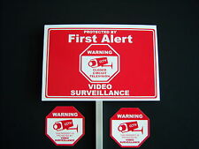 1 First Alert Video Surveillance Sign 2 Decals 1 Stake Ps 418