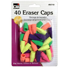 Charles Leonard Pencil Eraser Caps Assorted Colors 40cd