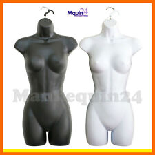 Black Amp White Female Mannequin Torso Set With Hanger Women Hanging Dress Forms