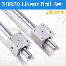 Sbr20 2000mm Lienar Rail Slide Guideway 20mm Rodsbr20uu Bearing Blocks Set Cnc